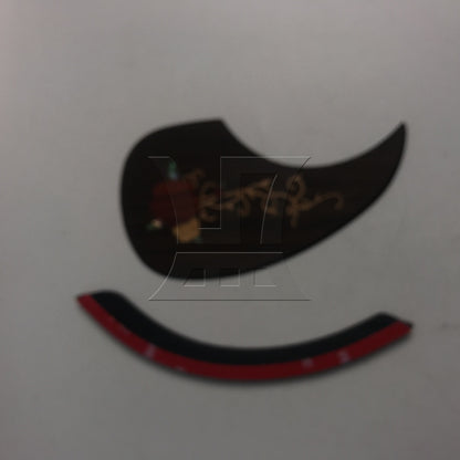 BQLZR Rosewood Rose Pattern Self Adhesive Pickguard with Arm Rest for 40-41" Guitar