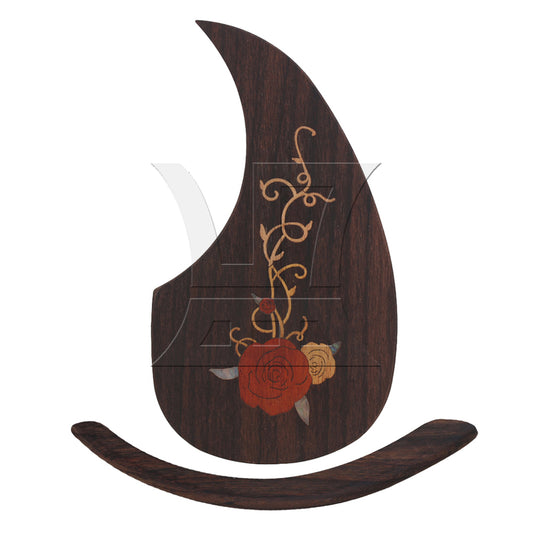 BQLZR Rosewood Rose Pattern Self Adhesive Pickguard with Arm Rest for 40-41" Guitar