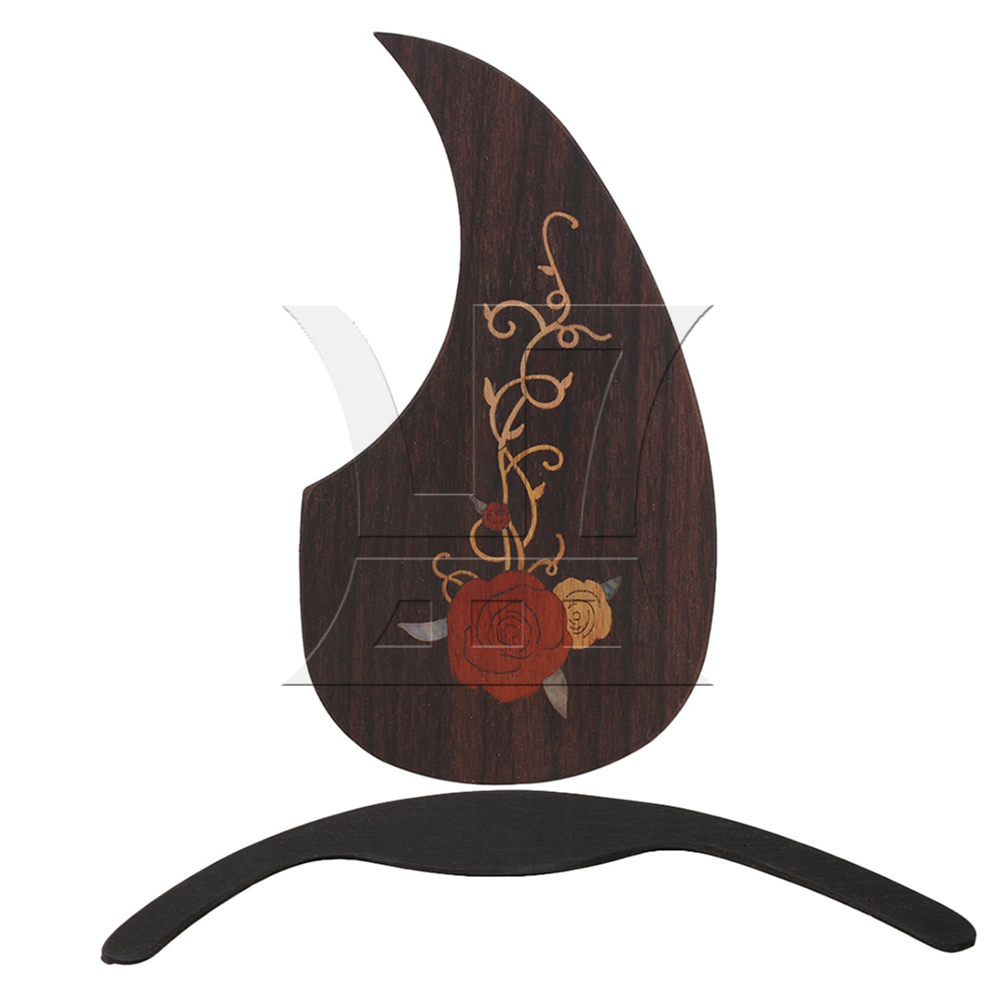 BQLZR Rosewood Rose Pattern Self Adhesive Pickguard with Arm Rest for 40-41" Guitar