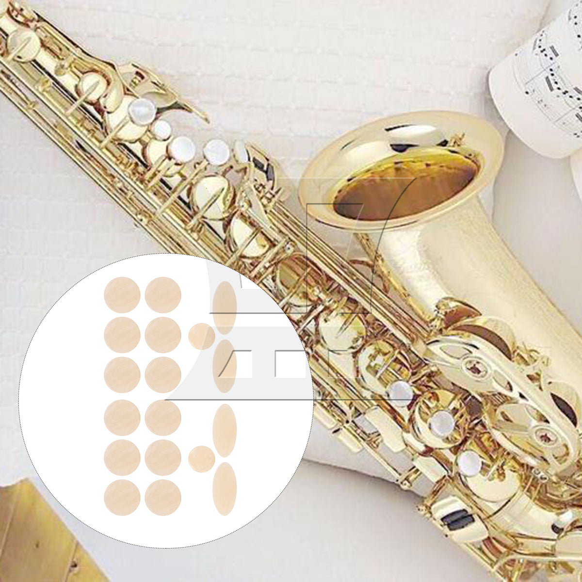BQLZR Alto Tenor Soprano Saxophone Key Buttons Pearl Round & Oval Inlays Set of 2