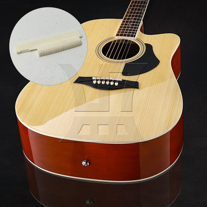 BQLZR 12 String Acoustic Guitar Bridge Saddle + Nut + Pins with Abalone Inlay Dots
