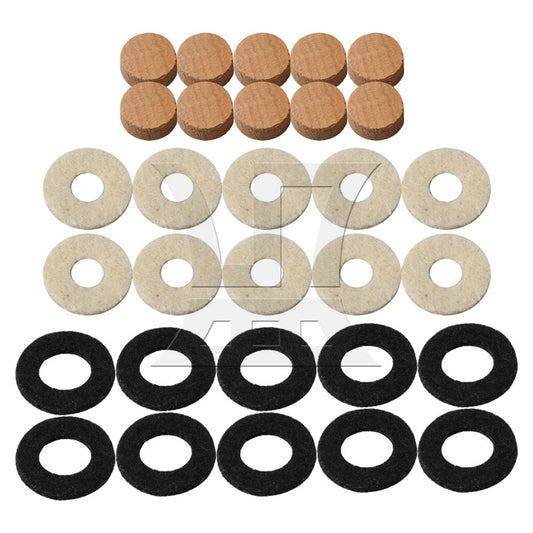 30pcs Trumpet Water Key Spring Trumpet Drain Top Cap Felts Washer Multicolor