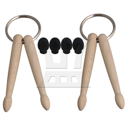 Mini Drum 2 Sticks Keychain Wood Drumsticks Key Ring Chain Percussion