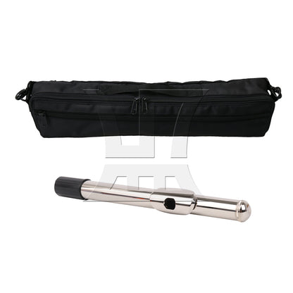 BQLZR Canvas Flute Carrying Bag with Silver 22.6cm Flute Mouthpiece Head Joint