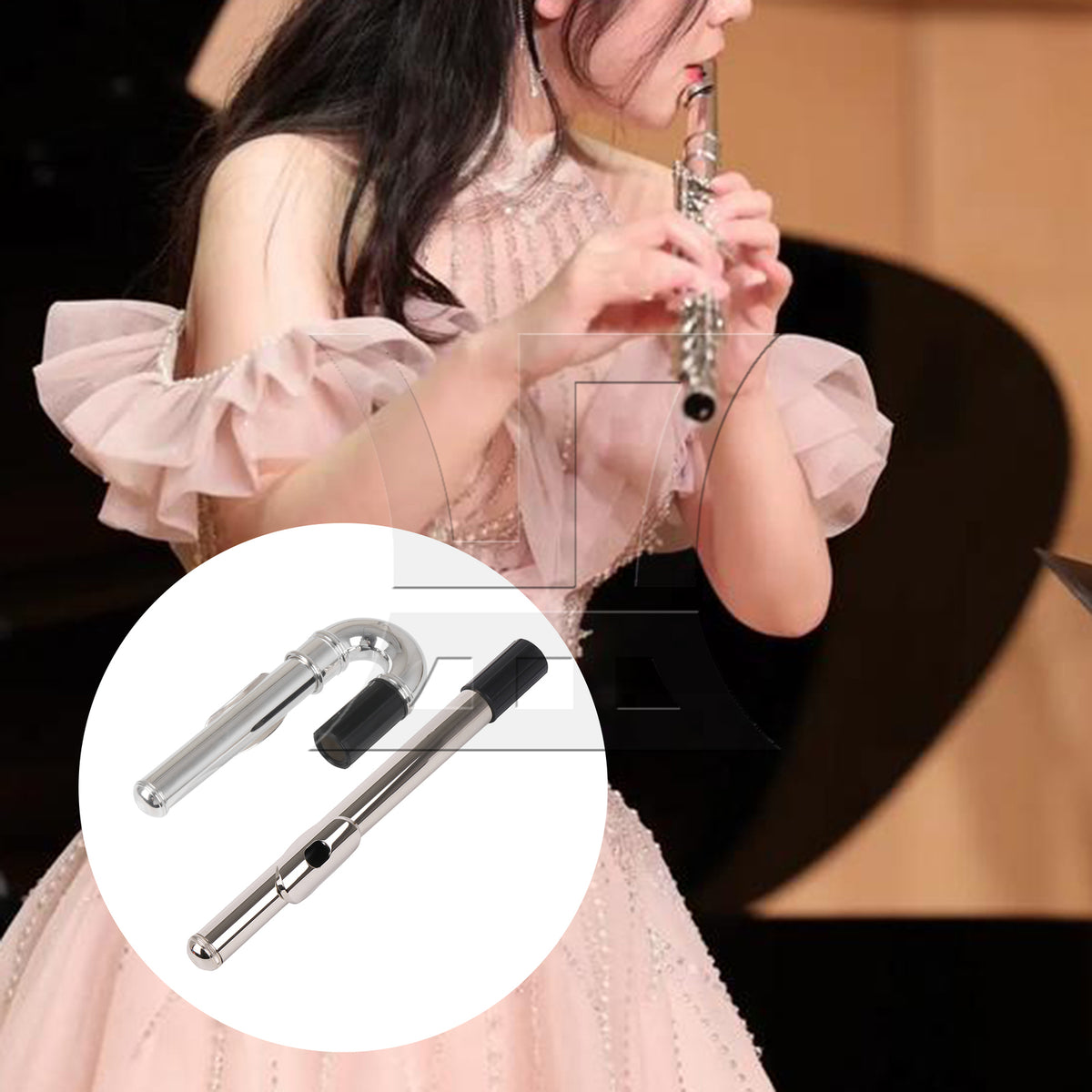 BQLZR Flutes Replacement Metal Silver-plated Flute Curved Head Joint And Mouthpiece