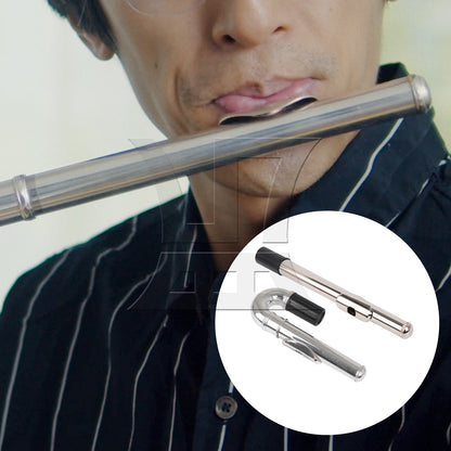 BQLZR Flutes Replacement Metal Silver-plated Flute Curved Head Joint And Mouthpiece