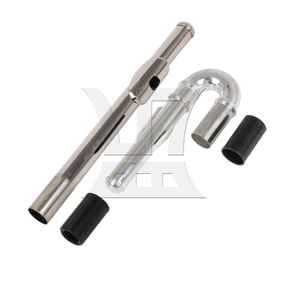 BQLZR Flutes Replacement Metal Silver-plated Flute Curved Head Joint And Mouthpiece