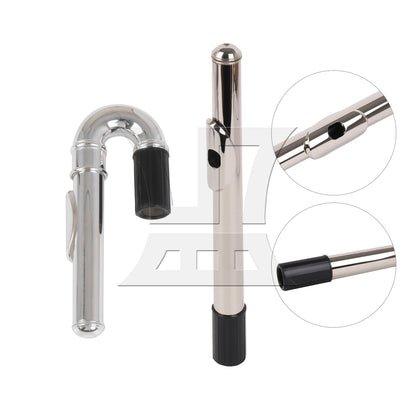 BQLZR Flutes Replacement Metal Silver-plated Flute Curved Head Joint And Mouthpiece