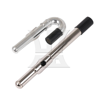BQLZR Flutes Replacement Metal Silver-plated Flute Curved Head Joint And Mouthpiece