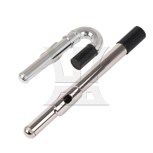 BQLZR Flutes Replacement Metal Silver-plated Flute Curved Head Joint And Mouthpiece