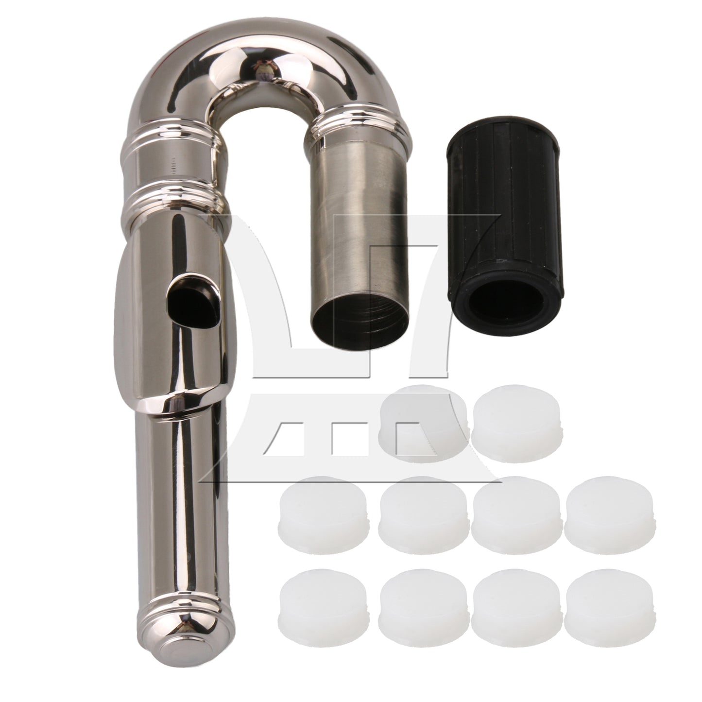 BQLZR Nickel Plated Flute Curved Head Joint & 10 Soft Silicone Flute Open Hole Plugs