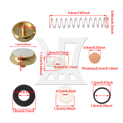 BQLZR Bb Trumpet Spring Kit Felt Washer White Shell Finger Button Pack of 19