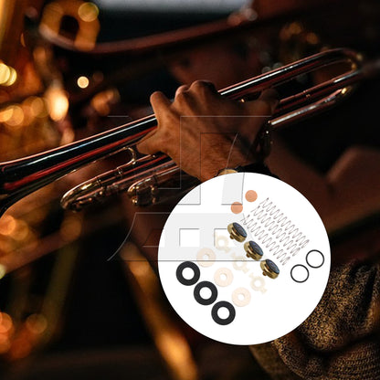 BQLZR Bb Trumpet Spring Kit Felt Washer Abalone Shell Finger Button Set of 19