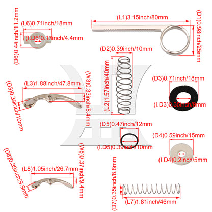 BQLZR Valve Spring with Screw and Key Trumpet Finger Button Replacement Part Kit