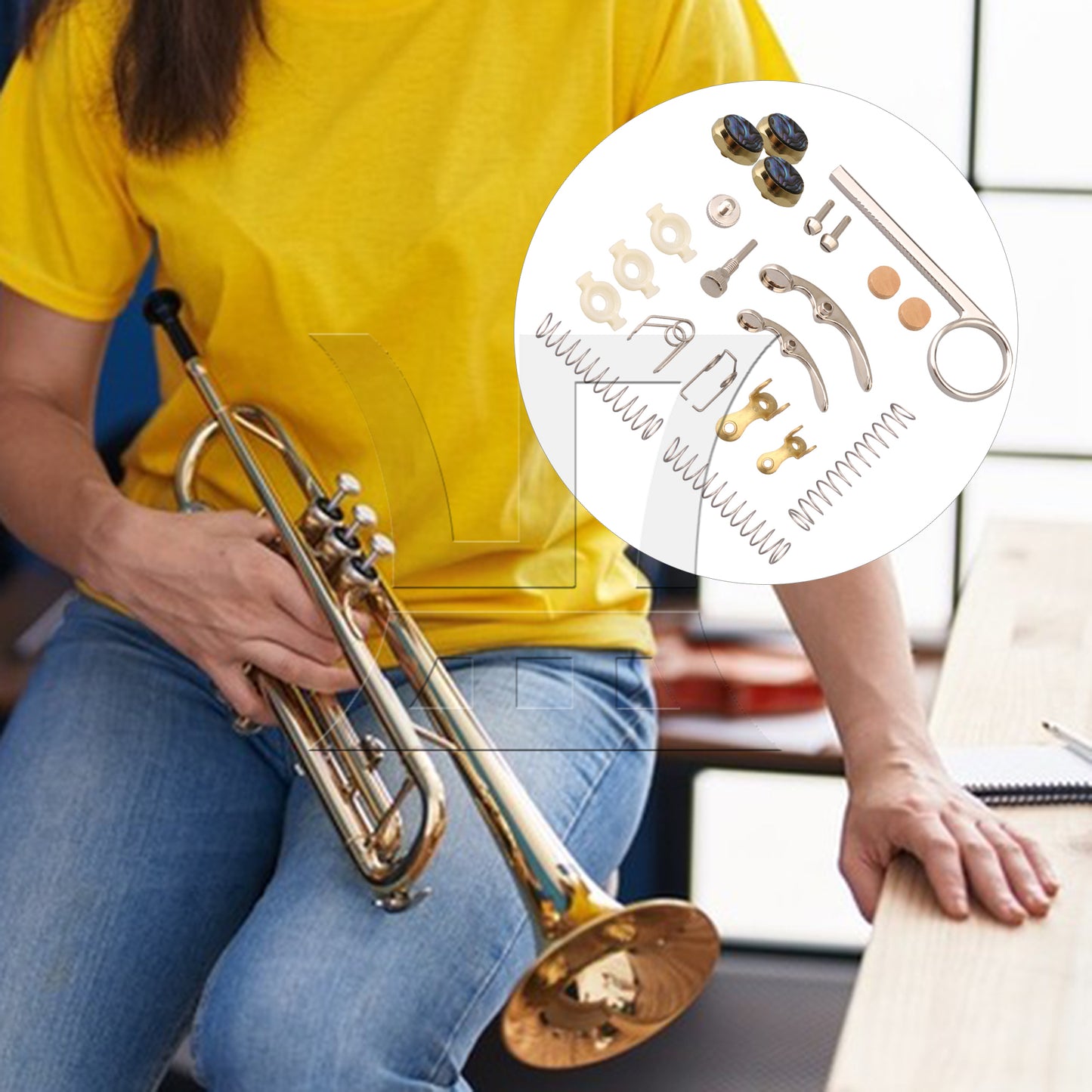 BQLZR 21Pieces Trumpet Drain Valve Key Accessories & Hexagon Finger Key Buttons