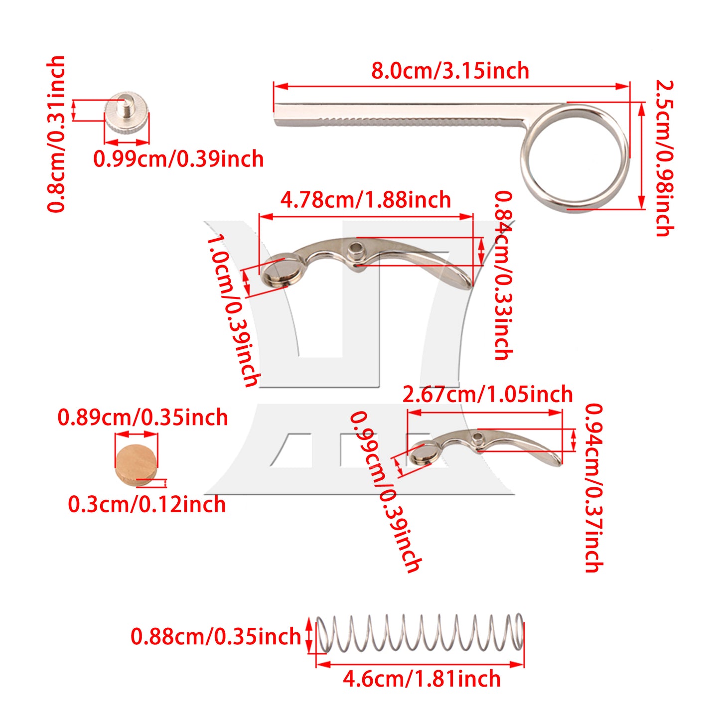 BQLZR 21Pieces Trumpet Drain Valve Key Accessories & Hexagon Finger Key Buttons