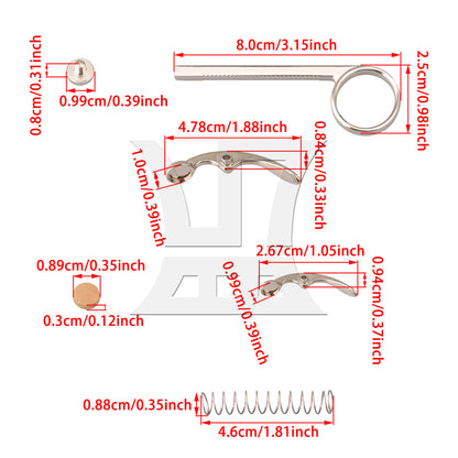 BQLZR 21Pieces Trumpet Drain Valve Key Accessories & Hexagon Finger Key Buttons