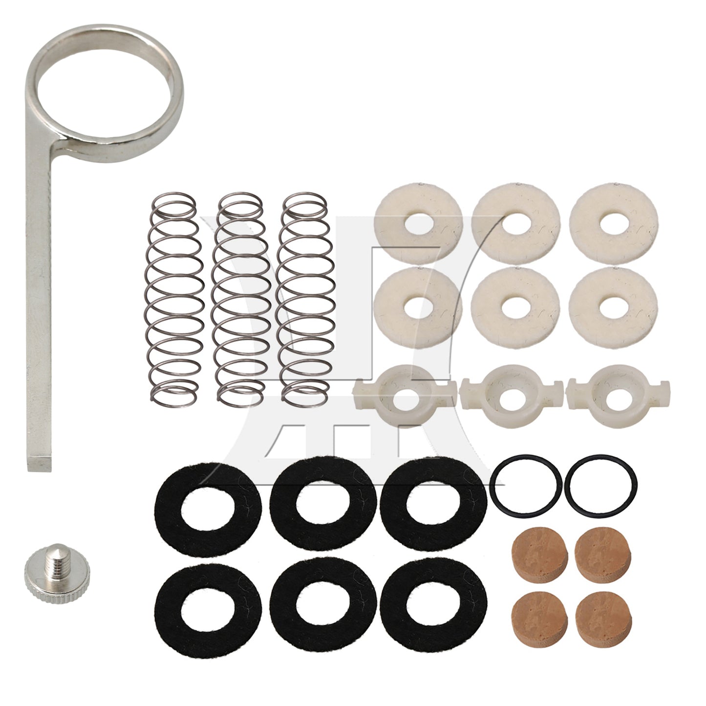 BQLZR 26 Pieces Trumpet Repair Parts with Finger Buttons Valve Cap Drain Valve