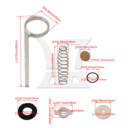 BQLZR 26 Pieces Trumpet Repair Parts with Finger Buttons Valve Cap Drain Valve