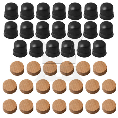 20PCS Black Trombone Slide Rubber End Tip Bumper for Trombone Repair Accessory