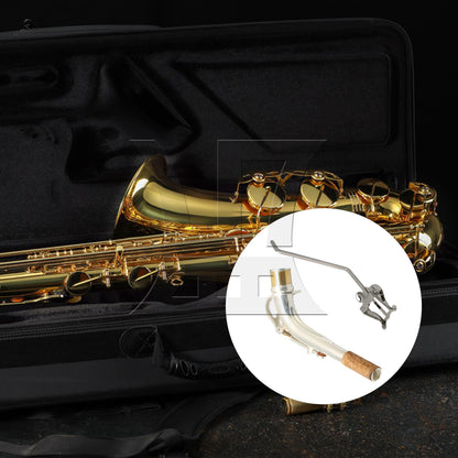 BQLZR 18cm Brass Bend Neck Tube for E Flat Alto Saxophone Gold & Sheet Music Clip