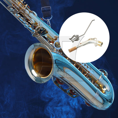 BQLZR 18cm Brass Bend Neck Tube for E Flat Alto Saxophone Gold & Sheet Music Clip