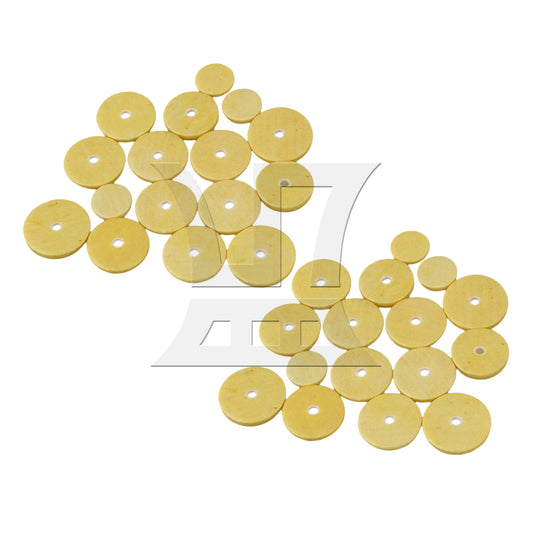32 Pieces Yellow Felt Flute Pads 0.12inch Thickness Flutes Repairing Parts