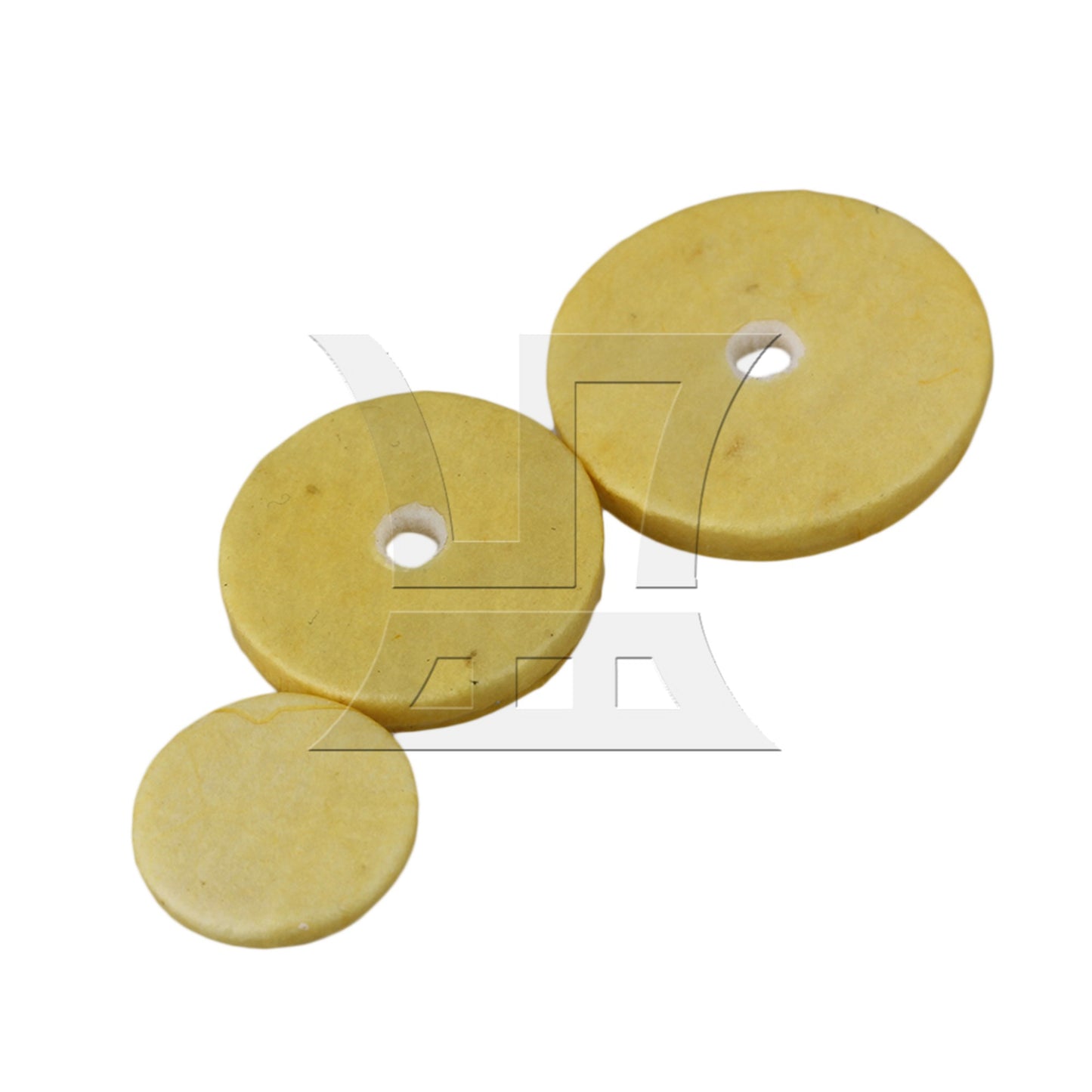 32 Pieces Yellow Felt Flute Pads 0.12inch Thickness Flutes Repairing Parts