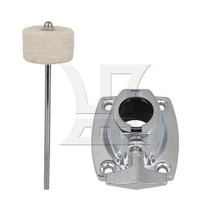 Round Shape Stainless Steel Shaft 7.48 x 1.97inch White Felt Bass Drum Beater
