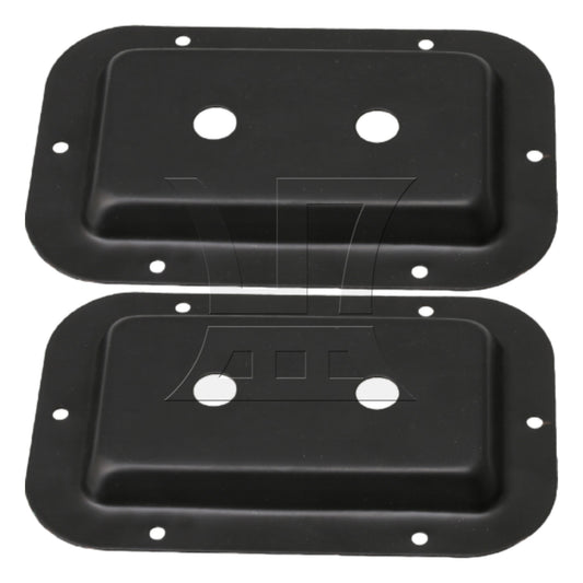 2Pieces Headphone Speaker Jack Plate Audio Plates Recessed Steel 1/4inch Black