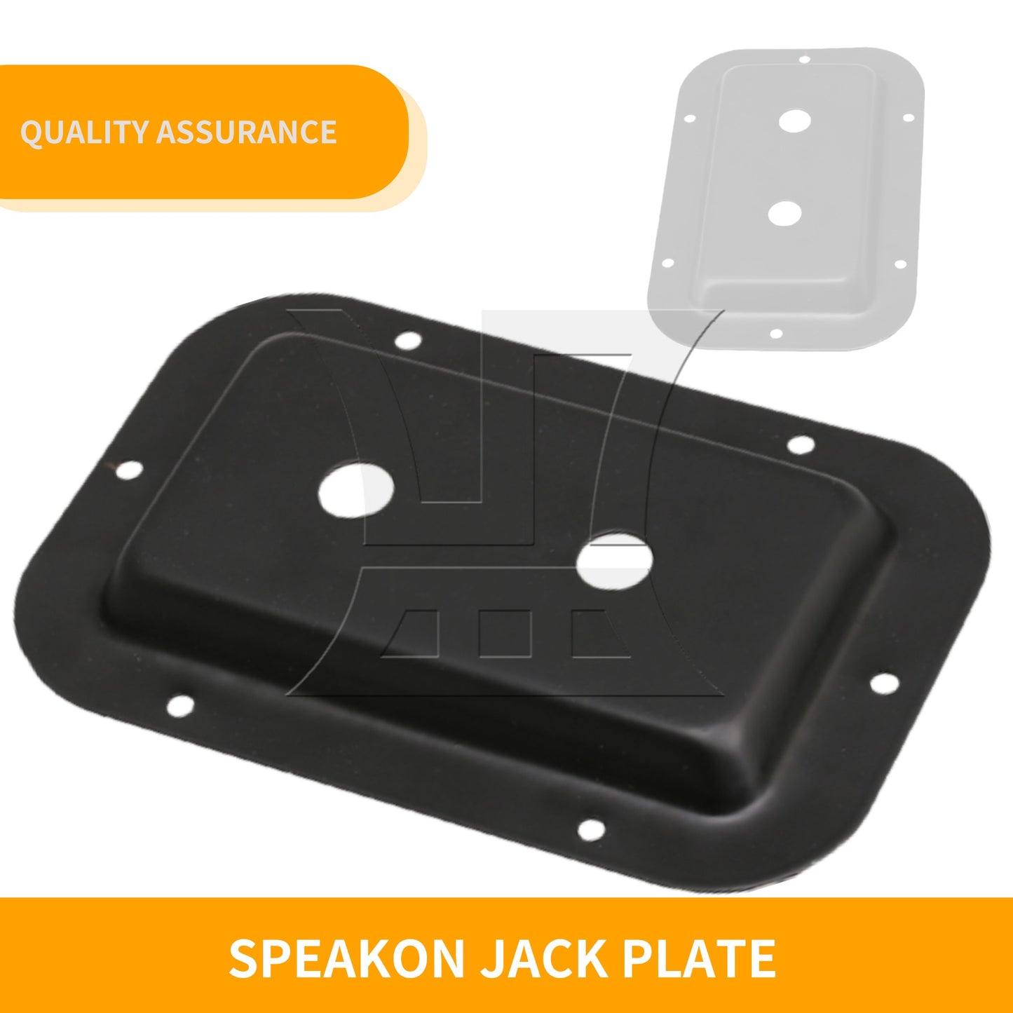 2Pieces Headphone Speaker Jack Plate Audio Plates Recessed Steel 1/4inch Black