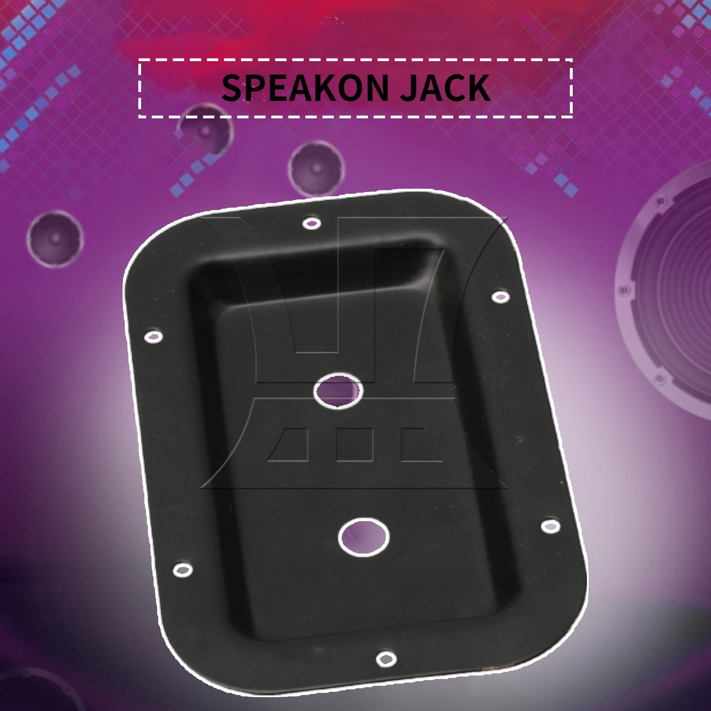 2Pieces Headphone Speaker Jack Plate Audio Plates Recessed Steel 1/4inch Black