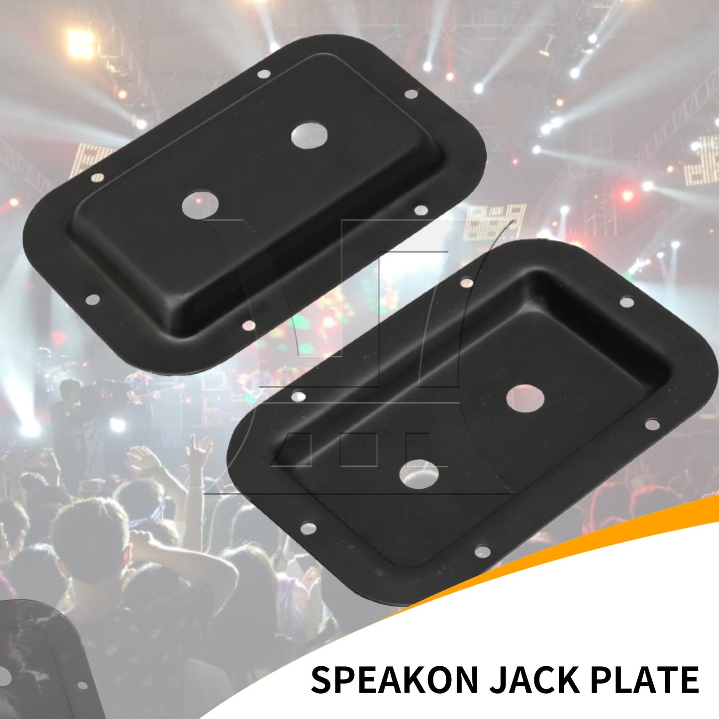 2Pieces Headphone Speaker Jack Plate Audio Plates Recessed Steel 1/4inch Black
