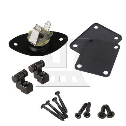 BQLZR Guitar Replacement Parts Kit with 1.65inch Jack Socket String Trees Neck Plate