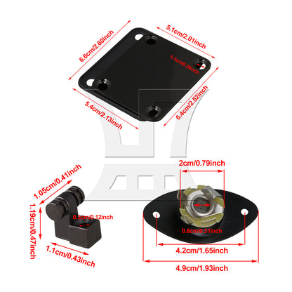 BQLZR Guitar Replacement Parts Kit with 1.65inch Jack Socket String Trees Neck Plate