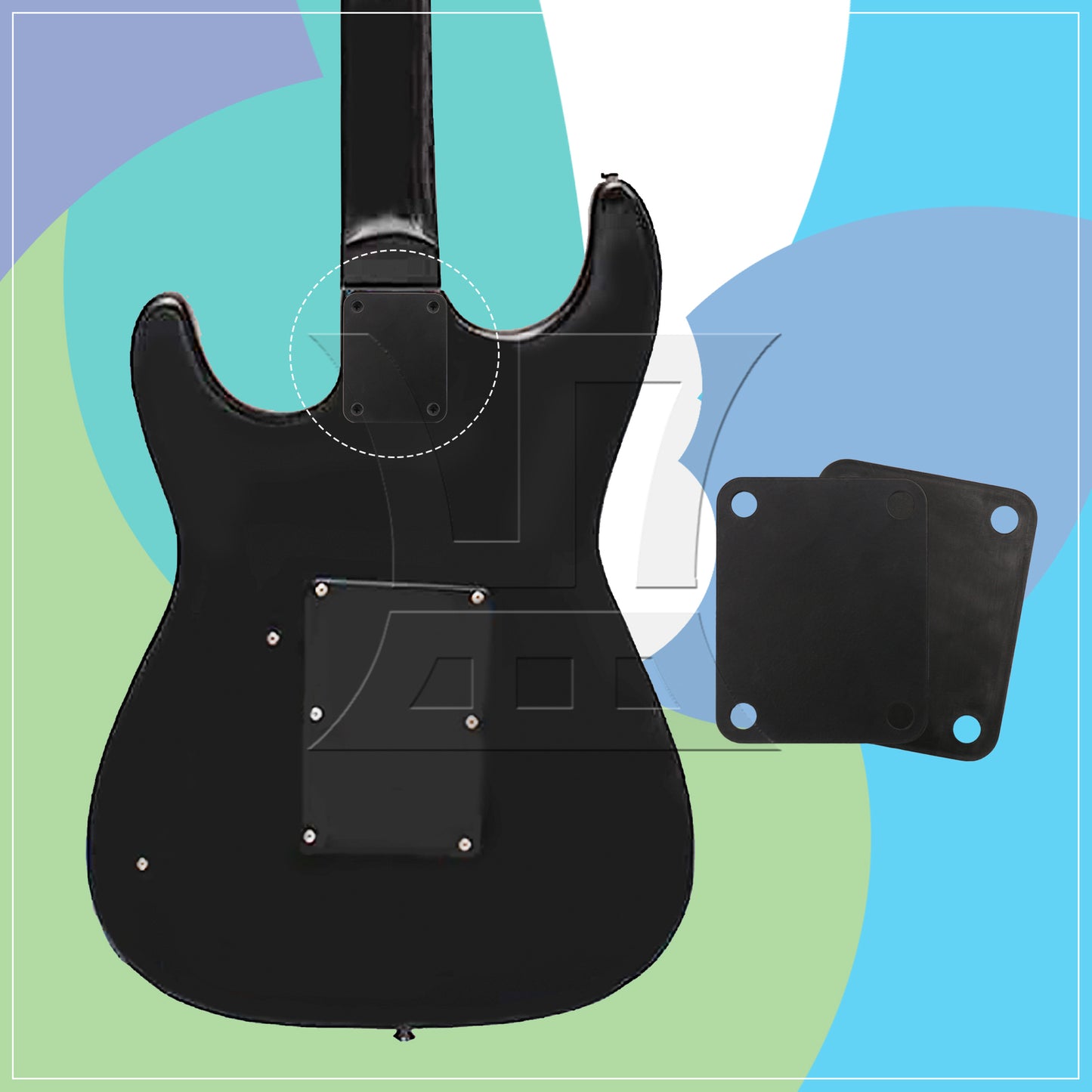 BQLZR Guitar Replacement Parts Kit with 1.65inch Jack Socket String Trees Neck Plate