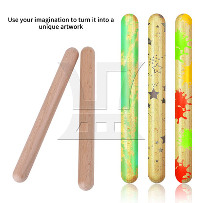 4Pieces Classical Wood Claves for Percussion Instruments 7.87 x 0.75 inches