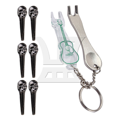 BQLZR Acoustic Guitar Metal Bridge Pins String Nail Pins Bridge Pin Black