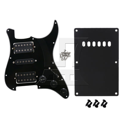 BQLZR HSH 3-Ply Loaded Prewired Pickguard Backplate Set w/ Screw for Electric Guitar
