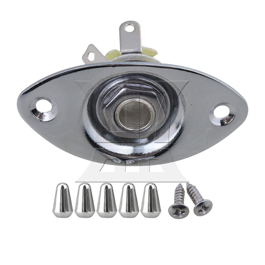 BQLZR 6Pieces 1/4 Inch Jack Socket Plate with 5 Way Pickup Switch for Guitars
