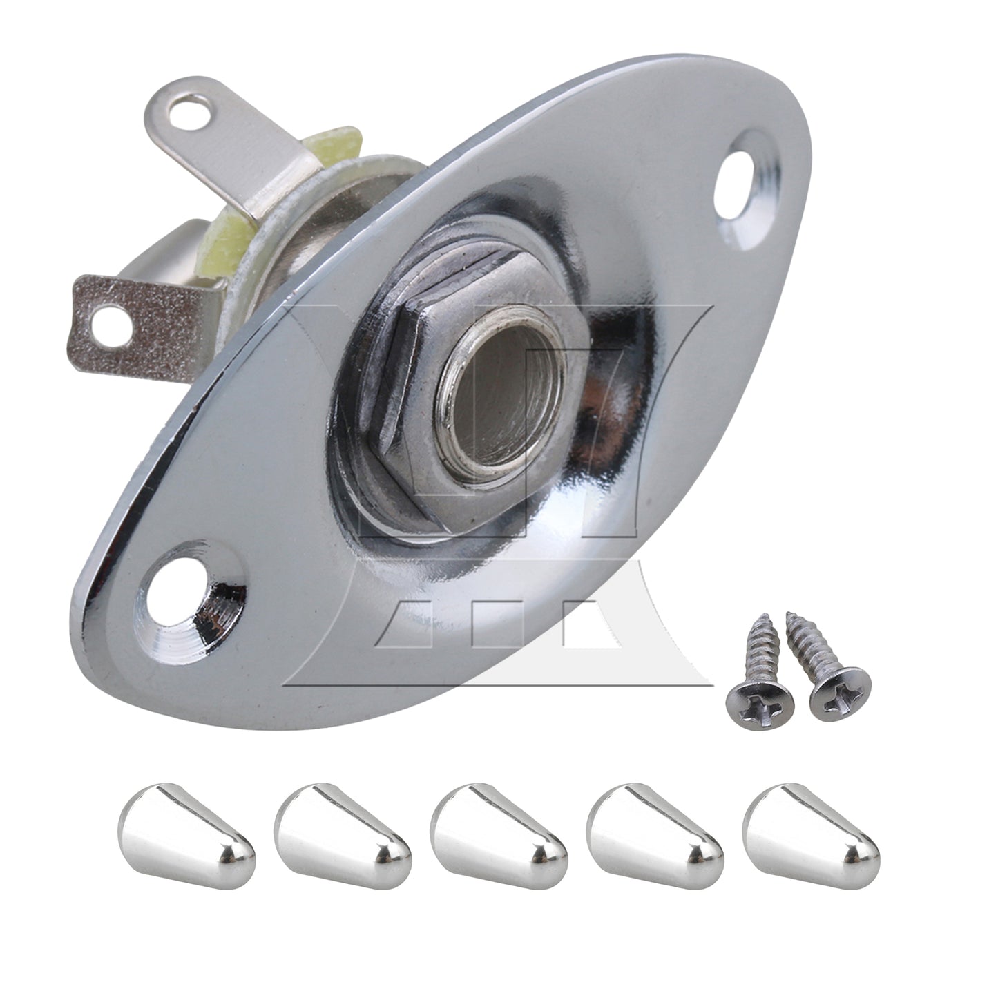 BQLZR 6Pieces 1/4 Inch Jack Socket Plate with 5 Way Pickup Switch for Guitars