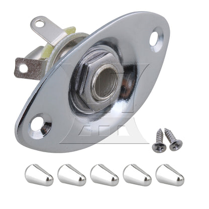 BQLZR 6Pieces 1/4 Inch Jack Socket Plate with 5 Way Pickup Switch for Guitars