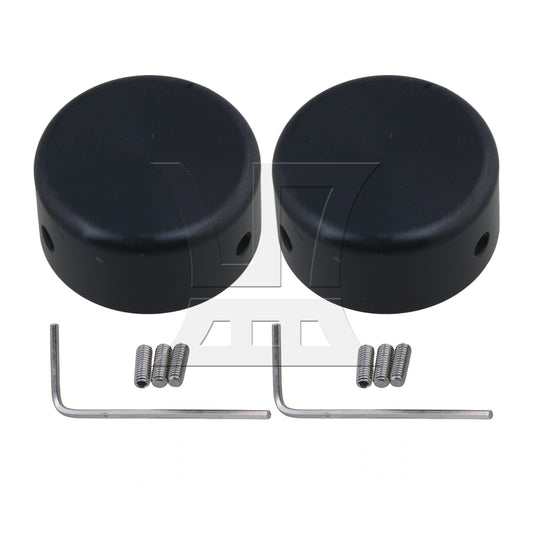 2 Pieces Guitars Effect Pedal Foot Nail Cap 3/8" Inner Diameter Black Metal