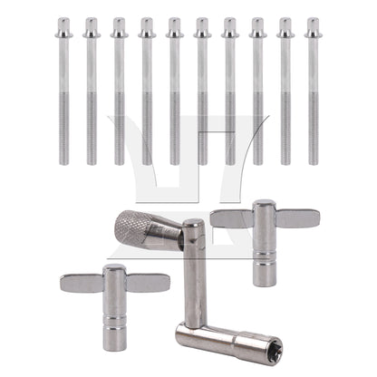 BQLZR 13 Pieces Drum Screw Tension Rod Replacement with Key Wrench Tool