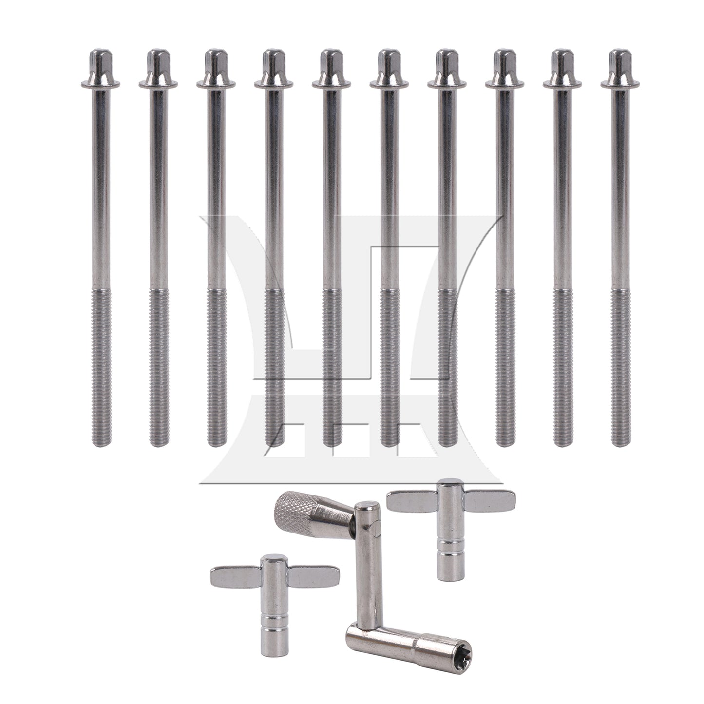 BQLZR  M6 Thread Dia Drum Tension Rods 100mm Length Drum Kit Screws Silver