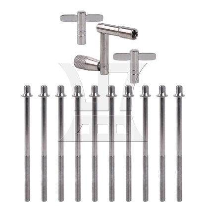 BQLZR 13 Pieces Drum Screw Tension Rod Replacement with Key Wrench Tool
