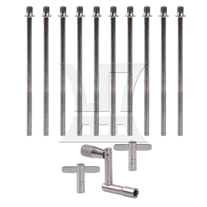 BQLZR M6 Thread Dia Drum Tension Rods 130mm Length Drum Kit Screws Silver