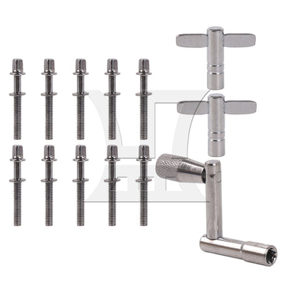 BQLZR 13 Pieces Drum Screw Tension Rod Replacement with Key Wrench Tool