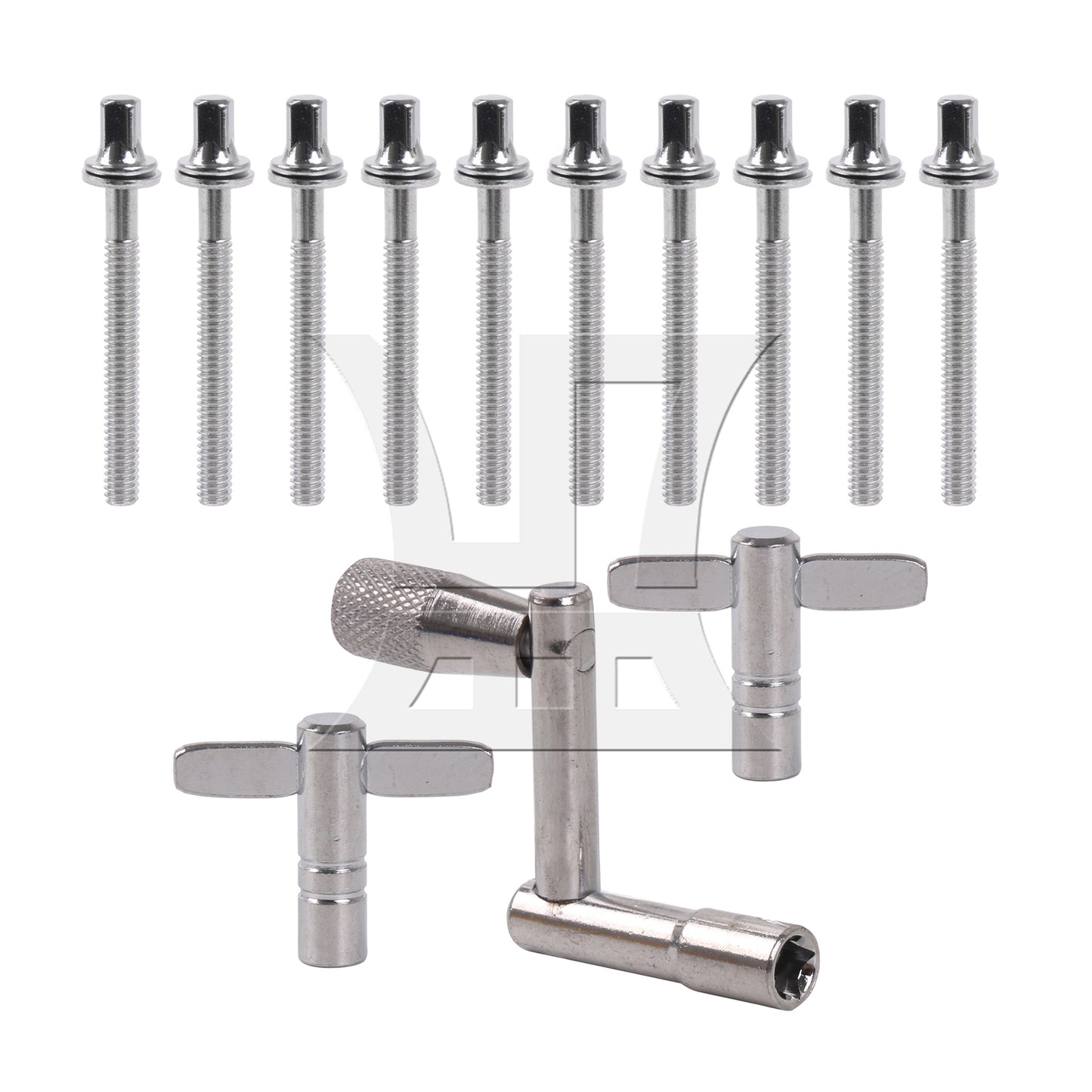 BQLZR 1/5 Inch Drum Percussion Tension Rods Screw 50mm with Gaskets Silver