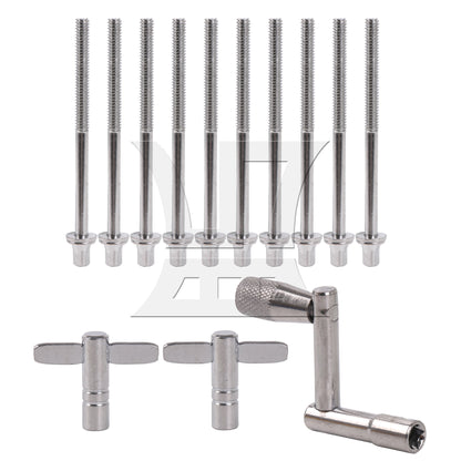 BQLZR 13 Pieces Drum Screw Tension Rod Replacement with Key Wrench Tool